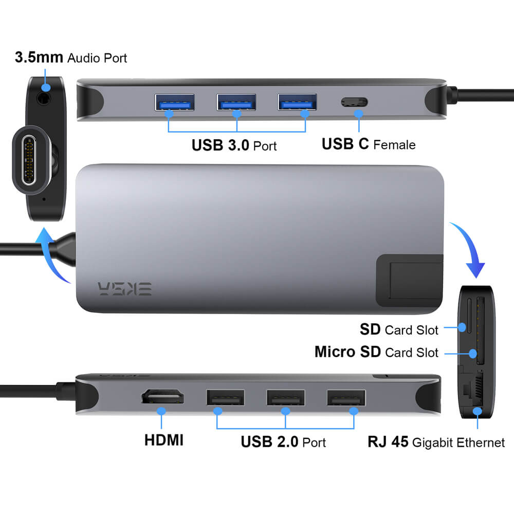 EKSA T20 USB C Hub Adapter